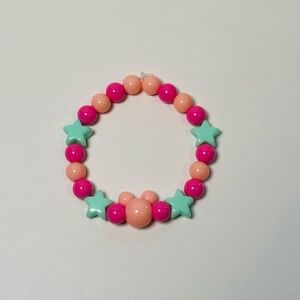 Disney Pink and Green Star Beaded Kids Bracelet